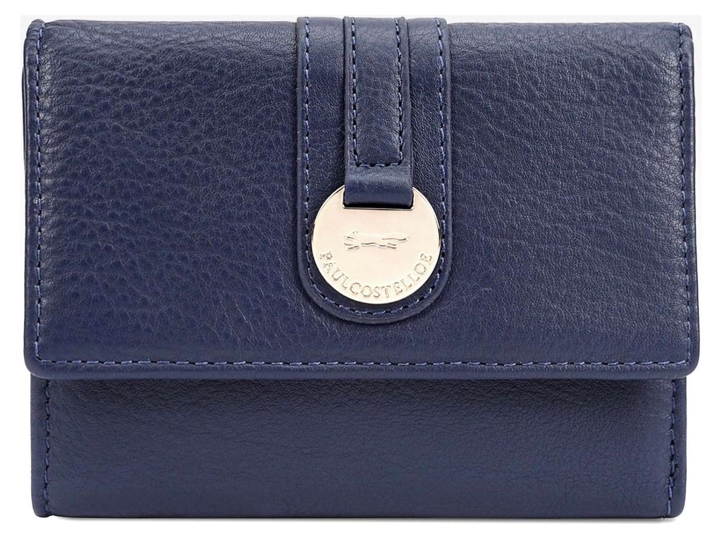 Damen-Geldbörse aus echtem Leder mit Klappe und goldfarbenem Logo, geprägte Hardware, RFID-blockierend, Bifold Wallet mit Reißverschluss, Design...