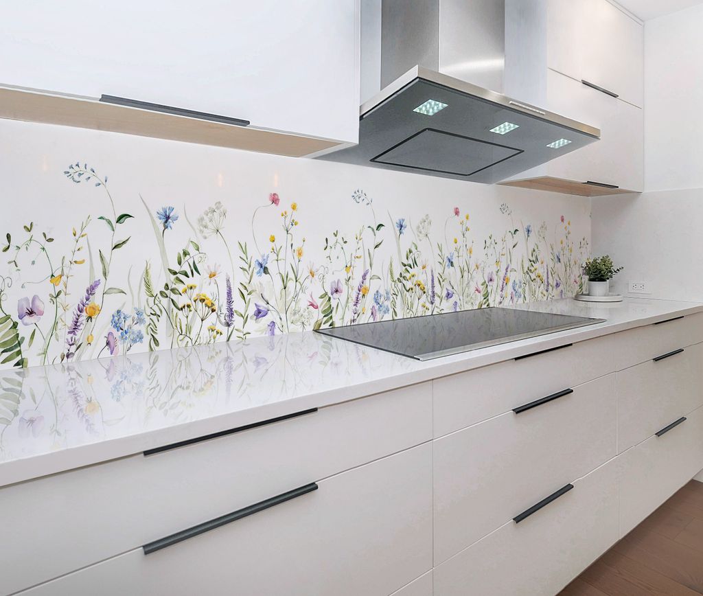 Küchenrückwand Sommerblumen 60x400 cm, Spritzschutz Küche, Produktbild 