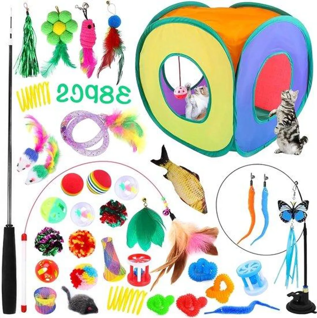 Tunnel de jeu pour chat d'appartement : coffret complet de 21 pièces