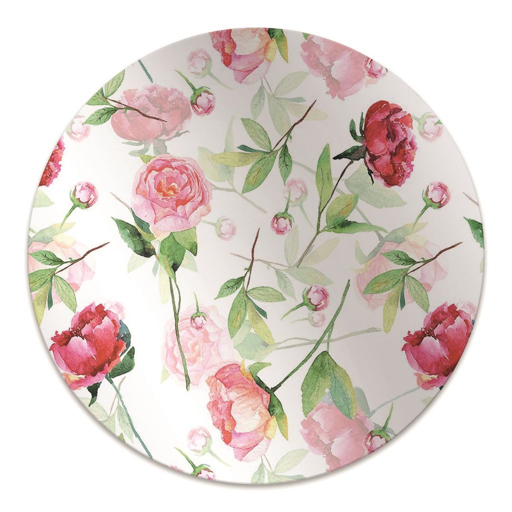 Rundmatte - Stuhlunterlage Bürostuhlunterlage - Rund Ø 100 cm - Bodenmatte - Fußmatte - rote Blumen