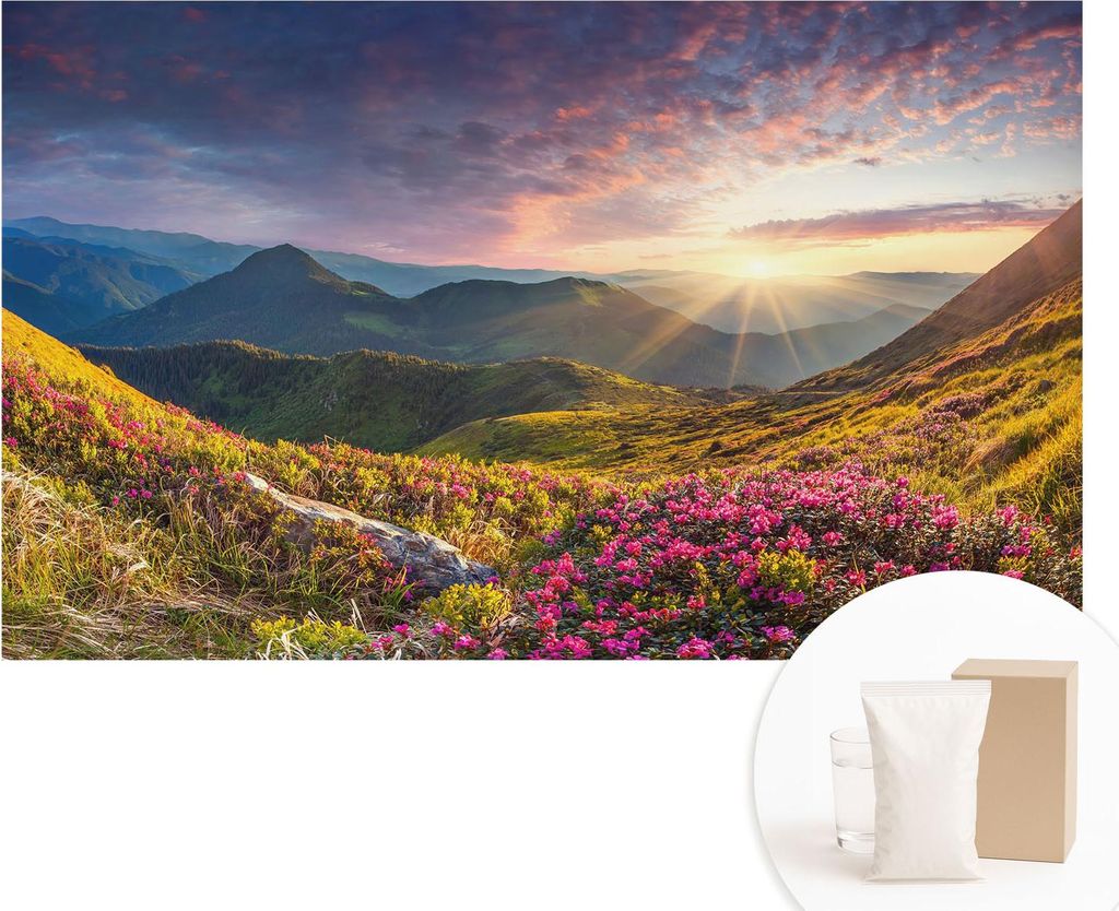 Fototapete - Wandbilder für Wohnzimmer - 416x254 - Dekorative Wandfolie - Modernes Design für Wanddekoration - Tapeten für Innenräume - Bergpan...