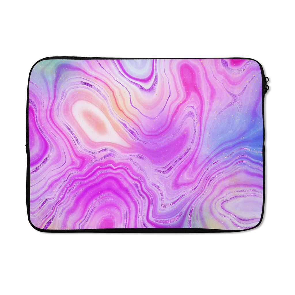 MuchoWow Laptop Hülle 13 Zoll Neon - Achat-Geode - Steine Laptoptasche - Laptophülle - Sleeve - Rundumschutz