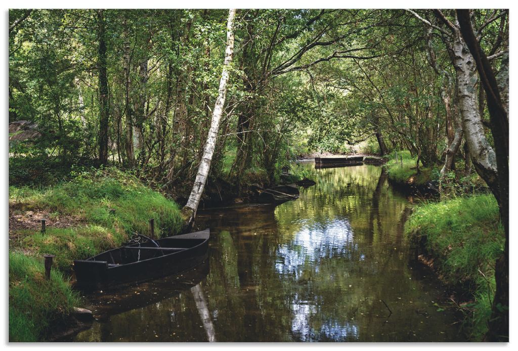 ARTland Wandbild Alu für Innen & Outdoor Romantische Flusslandschaft Frankreich Größe: 120x80 cm