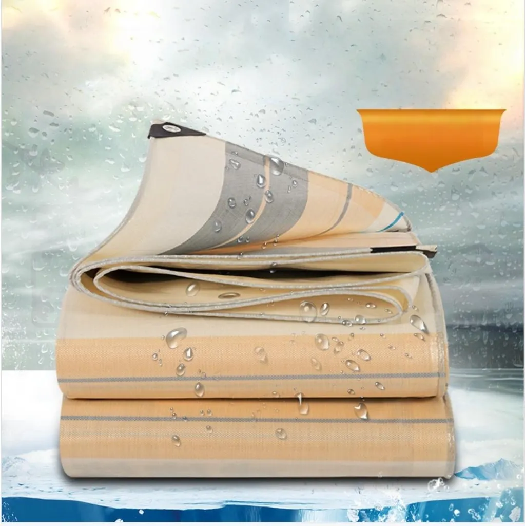 Bâche de protection imperméable off-white en PE résistant 300x400 cm - 4