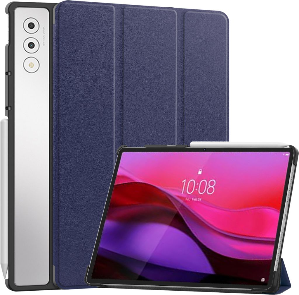Hoozey - Hülle kompatibel mit Lenovo Yoga Tab Plus (2025) - 12.7 Zoll - Mit AutoWake-Funktion - Kunstleder Tablet Case Schutzhülle - Dunkelblau