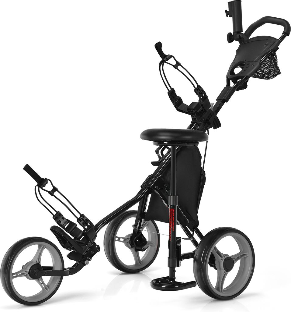 Golfový vozík COSTWAY 3 kolieska, skladací, golfový vozík s Obrázok produktu