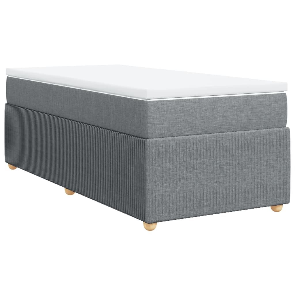 Boxspringbett mit Matratze Hellgrau 80x200 cm Stoff