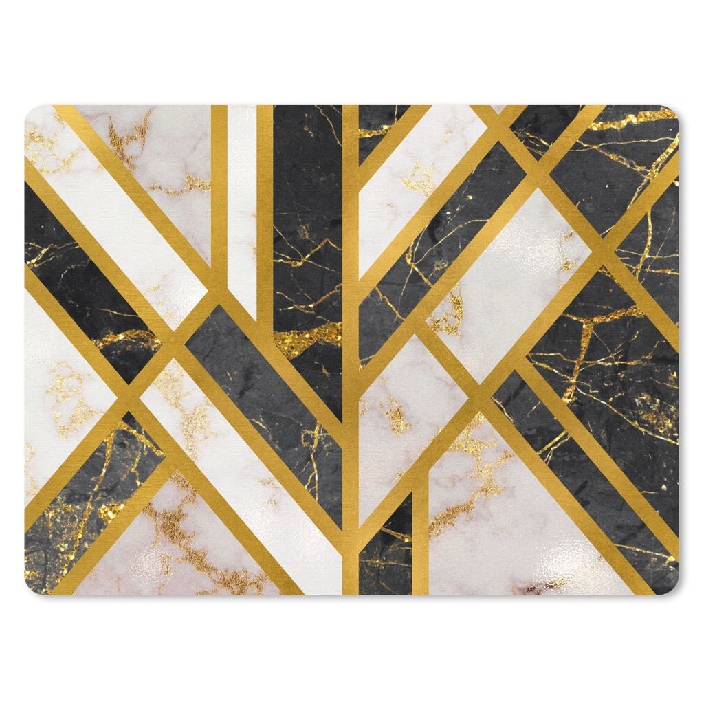MuchoWow Mauspad Mousepad Marmor - Gold - Luxus 23x19 cm - Mousepads - Maus Mat - Pad - Mausunterlage - Schreibtischunterlage - Mauspad