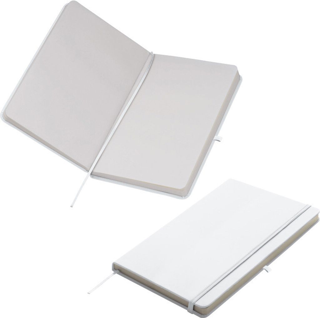Notizbuch / DIN A5 / 160 S. / blanko / samtweiches PolyurethanHardcover / Farbe: weiß