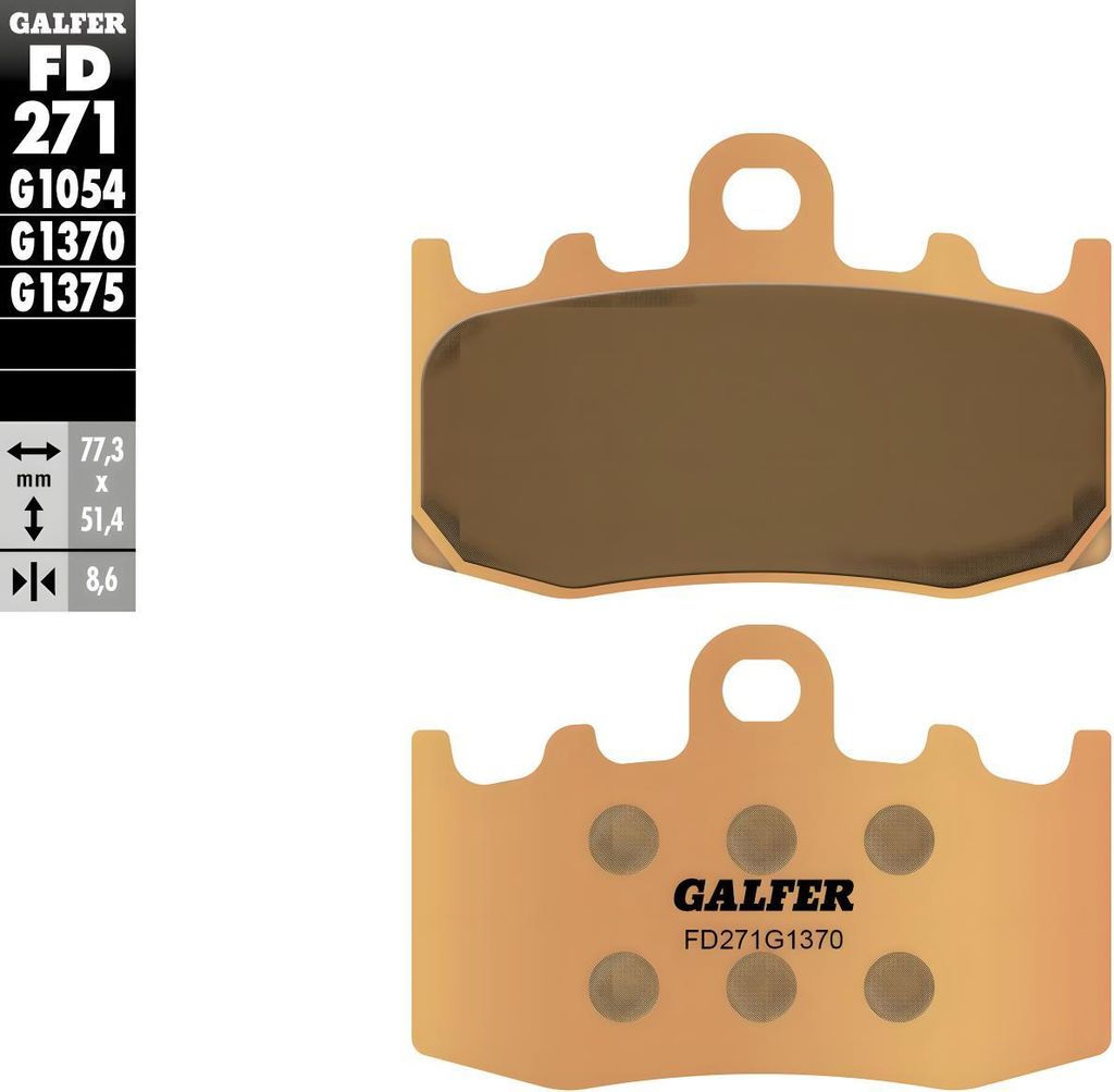 Bremsbeläge Set Galfer 2x FD271G1370 Sinter-Metall STREET vorne für BMW K S R ST HP2 Megamoto GT GS ABS 1150 - 1300 ccm Bj. 2001 - 2019