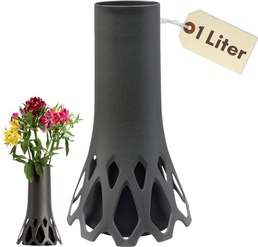 Grabvase mit Sockel Friedhofvase Grab Vase Friedhof Produktbild 