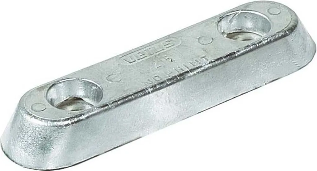 Anode de zinc Vetus type 25 rectangulaire contre l'électrolyse coque