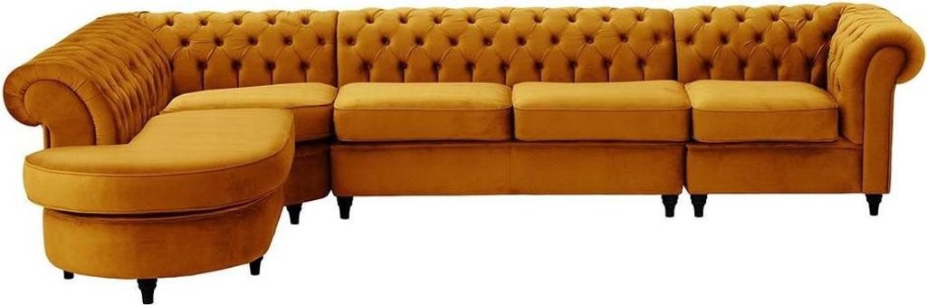 Chesterfield Modul-Ecksofa, links-Velluto 8-black