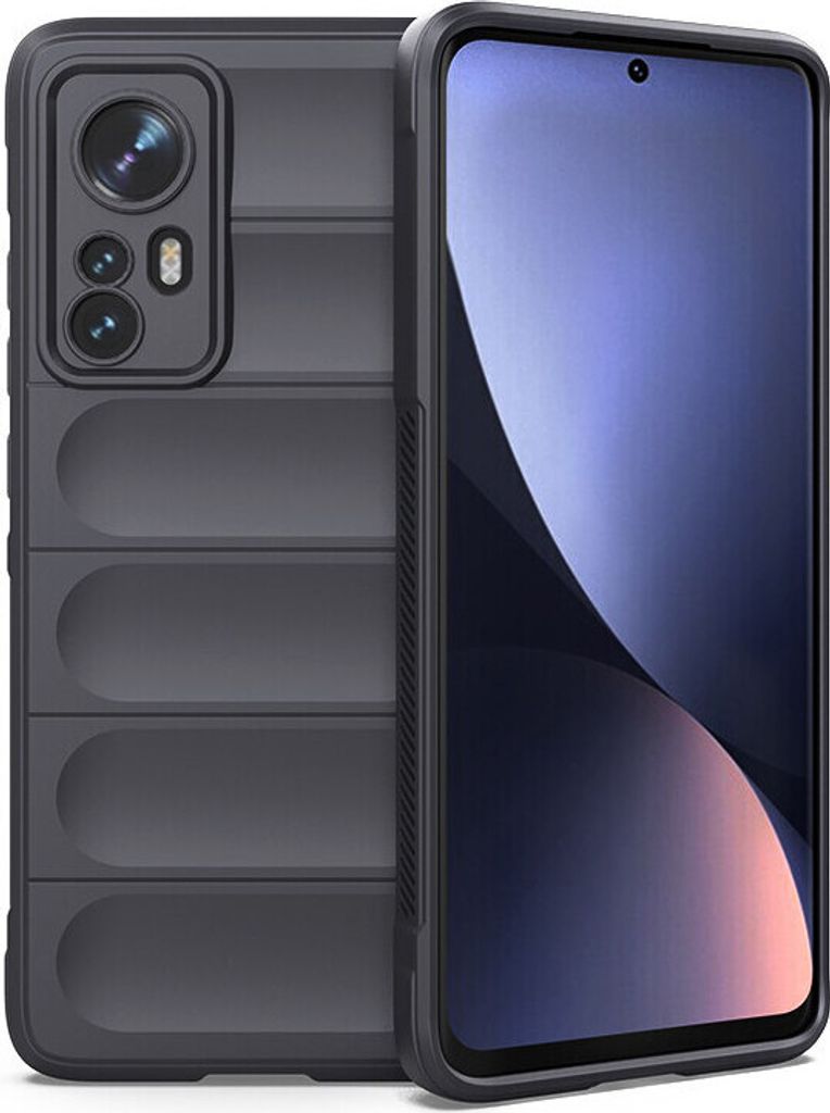 Xiaomi 12 Pro Hülle, Weich TPU Silikon Stossfest Anti-rutsch Schutzhülle für Xiaomi 12 Pro Dunkelgrau