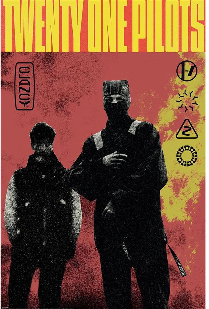 Twenty One Pilots - "Clancy" Poster, Papier PM12329 (91,5 cm x 61 cm) (Rot/Schwarz/Gelb)