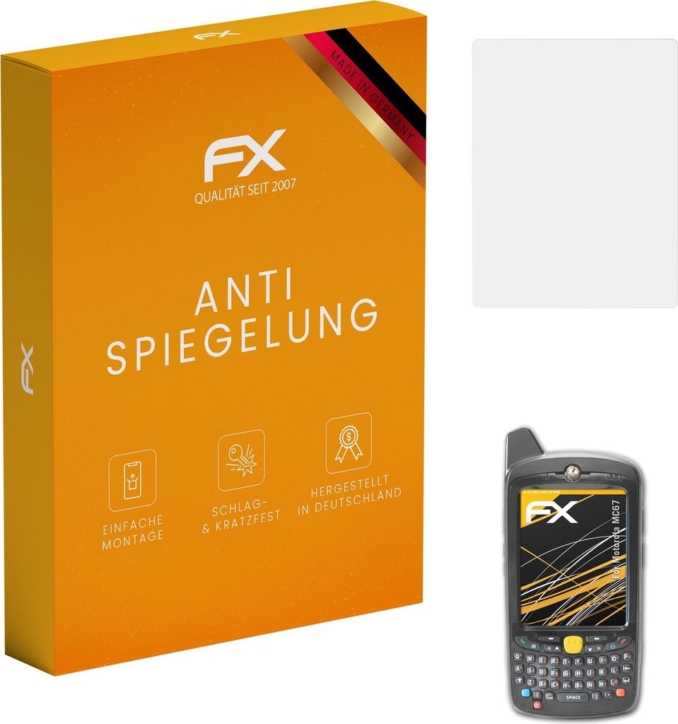 atFoliX FX-Antireflex 2x Schutzfolie kompatibel mit Motorola MC67 Displayfolie