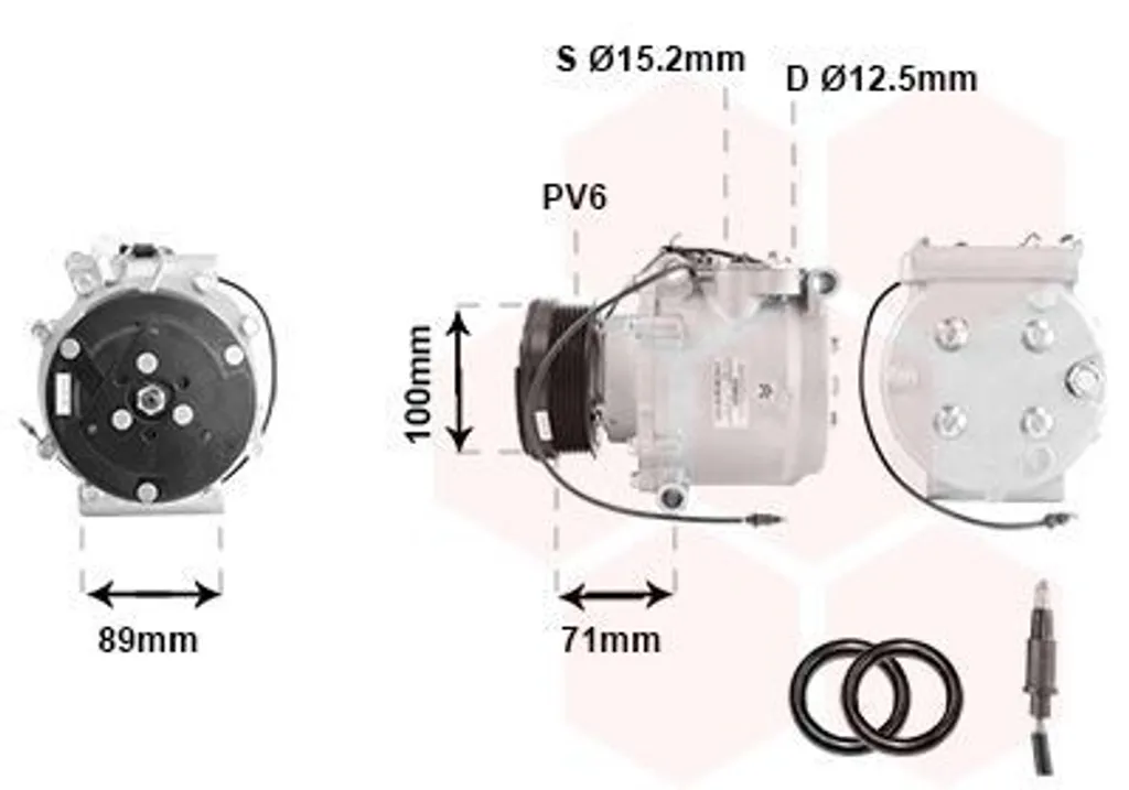 Compresseur de Climatisation VAN WEZEL 4700K053 pour SAAB 9-3 (YS3D)