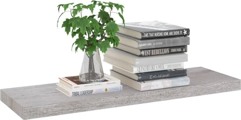 Scaffale di Design Grigio Cemento 80x23,5 cm - Eleganza MDF - 1