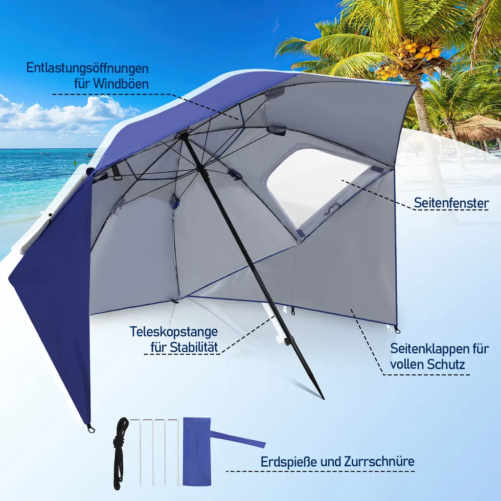 Parasol de balcon inclinsable UPF 50+ Jopassy 210 cm structure acier