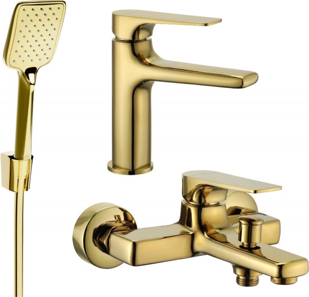 Mexen Lynx R62 Badewannenset, Gold - 745903R62-50 Produktbild 