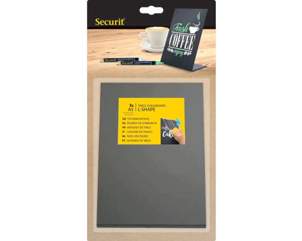 Présentoir pour menu et tarifs A5 Securit L-BOARDS - Idéal restauration - 10