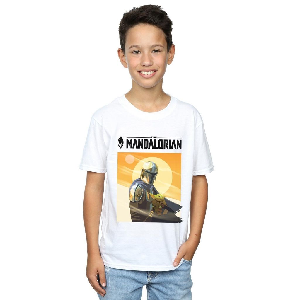 Star Wars - "The Mandalorian The Child" T-Shirt für Jungen BI37122 (128) (Weiß)