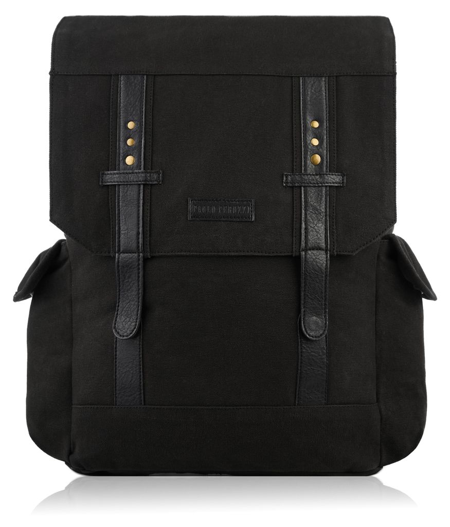 Herren schwarz Arbeit Laptop Rucksack a4 Paolo Peruzzi E-03-BL