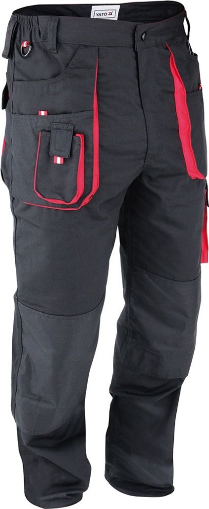 Yato YT-8025, Nohavice, Muž, Čierna, Červená, S, Bavlna, Obrázok produktu 