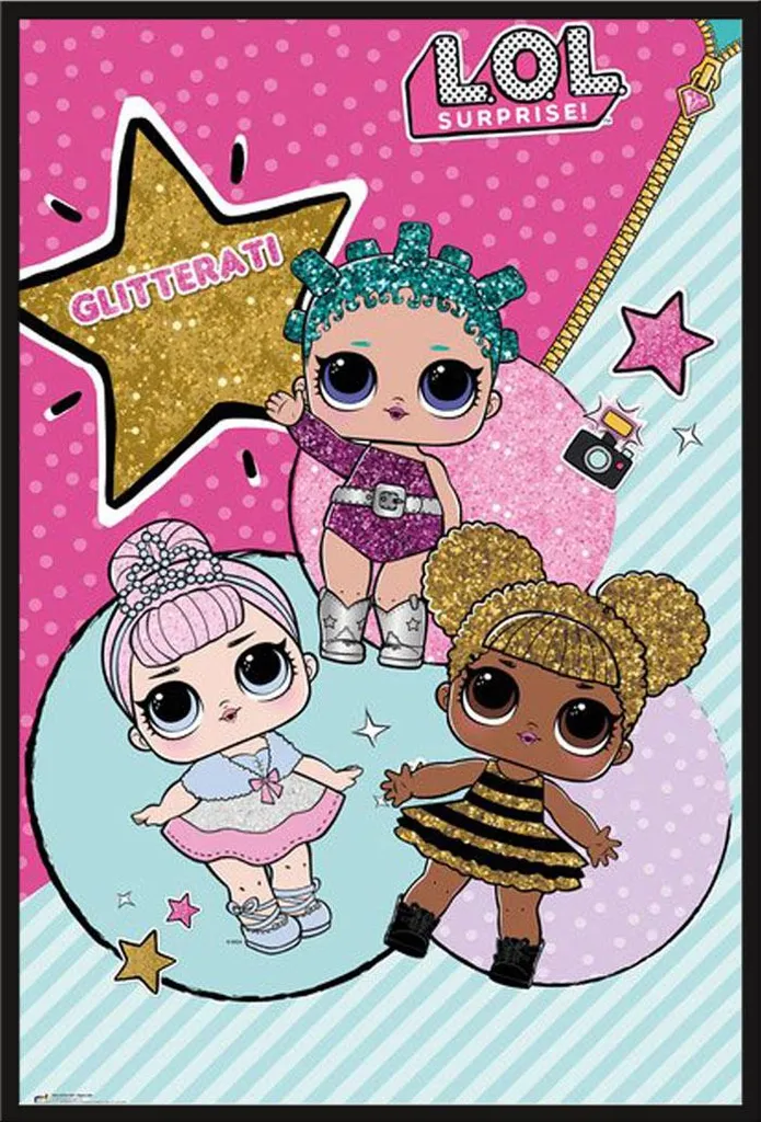 Poster LOL Surprise Glitterati sous vitre acrylique et cadre Shinsuke