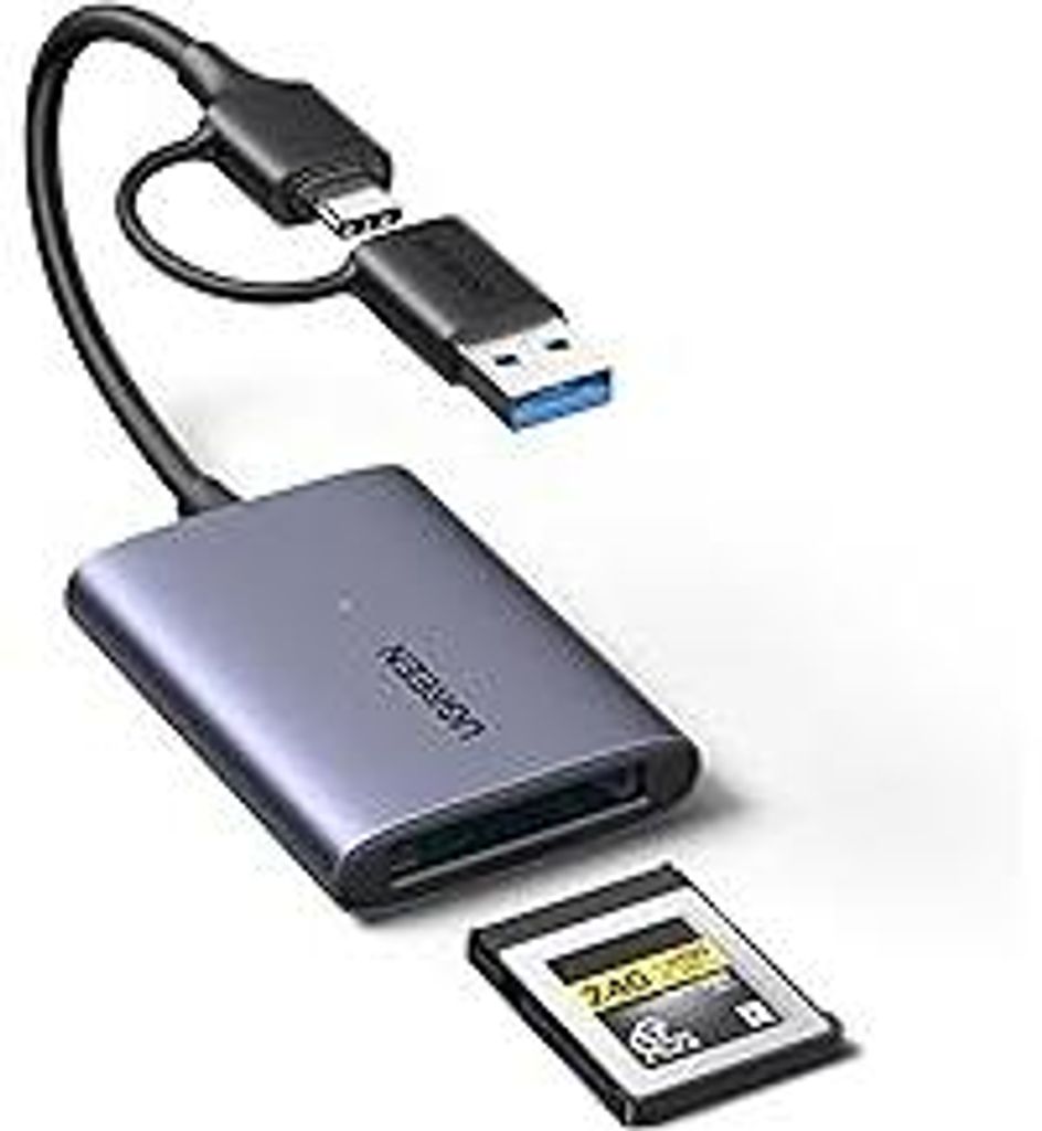UGREEN USB-C auf CFexpress Type B Kartenleser mit USB-A & C Port, 10Gbps bis zu 1250MB/s, kompatibel mit CFexpress B Karten für 8K Video, Mac, Win...