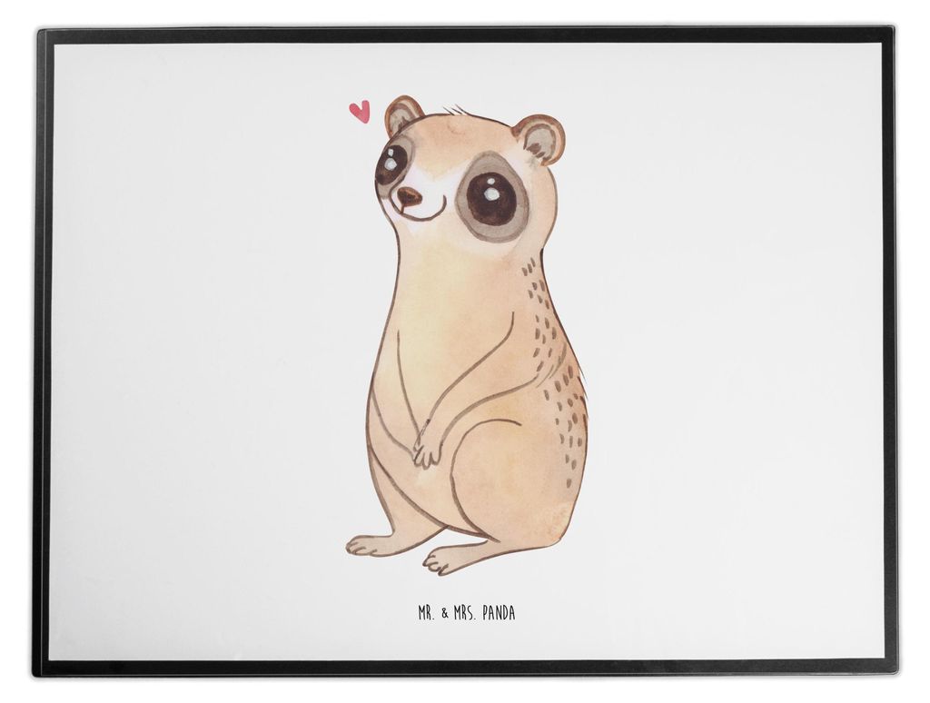 Mr. & Mrs. Panda Schreibunterlage Plumplori Glücklich - Weiß - Geschenk, Niedlich, schreibtischunterlage, bastelmatte, Lustige Sprüche, Glück, ...