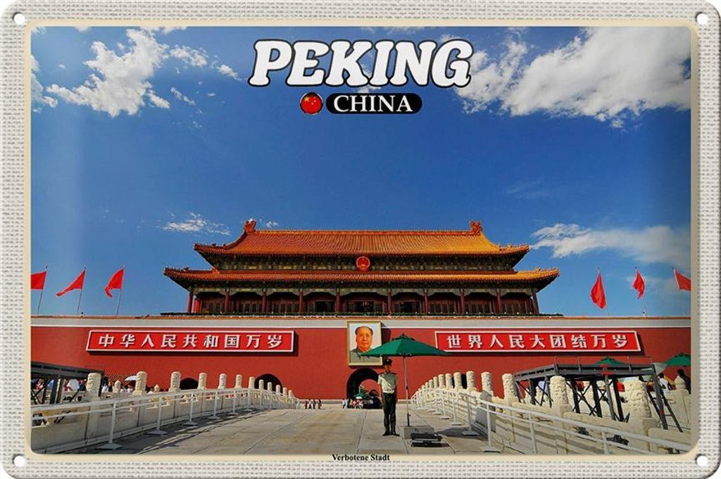Blechschild Reise 30x20cm Peking China Verbotene Stadt