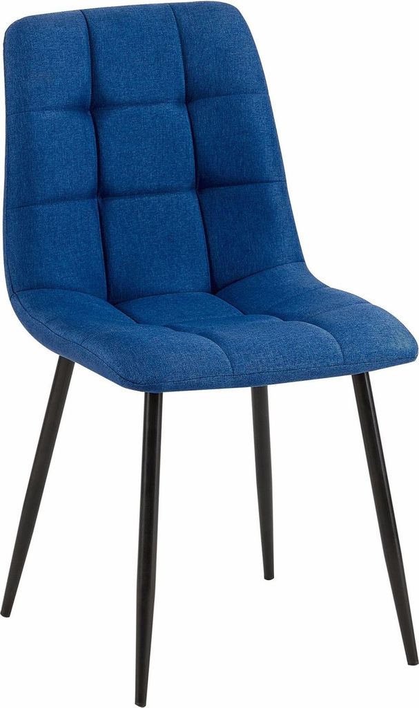 Esszimmerstuhl – Esszimmerstuhl – bequeme Rückenlehne – wartungsfreundlich | Material: Stofffarbe: Blau