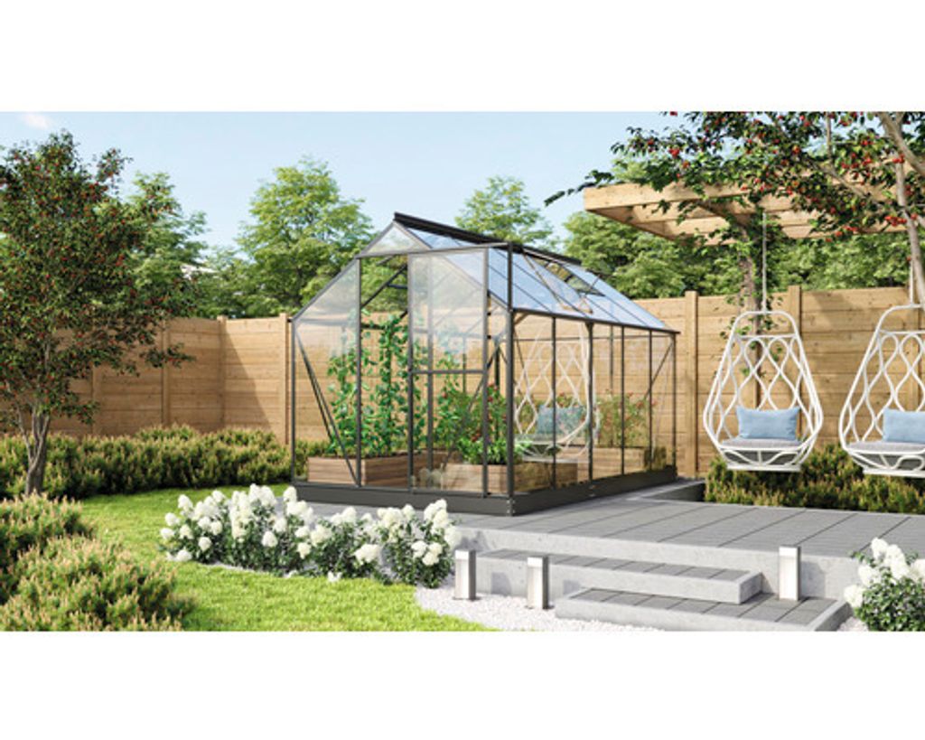 Vitavia Gewächshaus "Triton 6200" inkl. Stahlfundament schwarz 6,2 m² 3 mm ESG