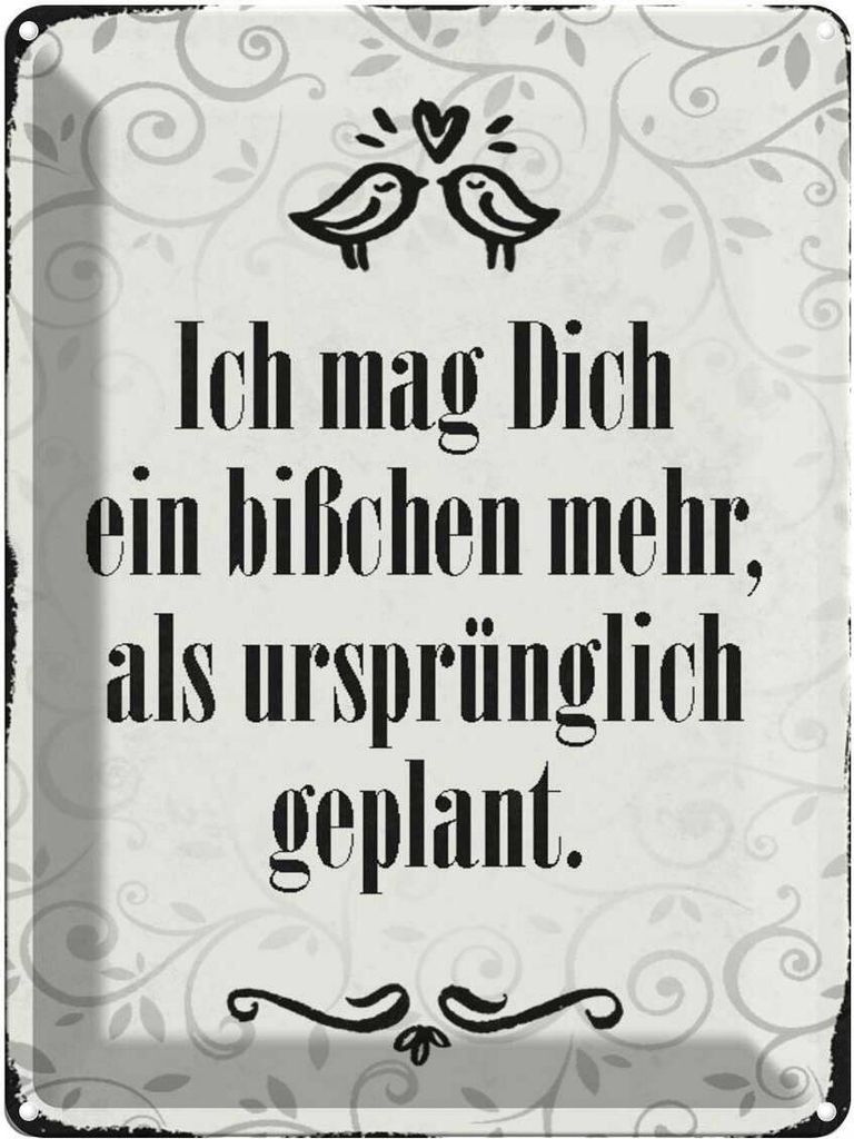 vianmo Blechschild 40x30 cm ich mag dich ein bißchen mehr Spruch Zitat