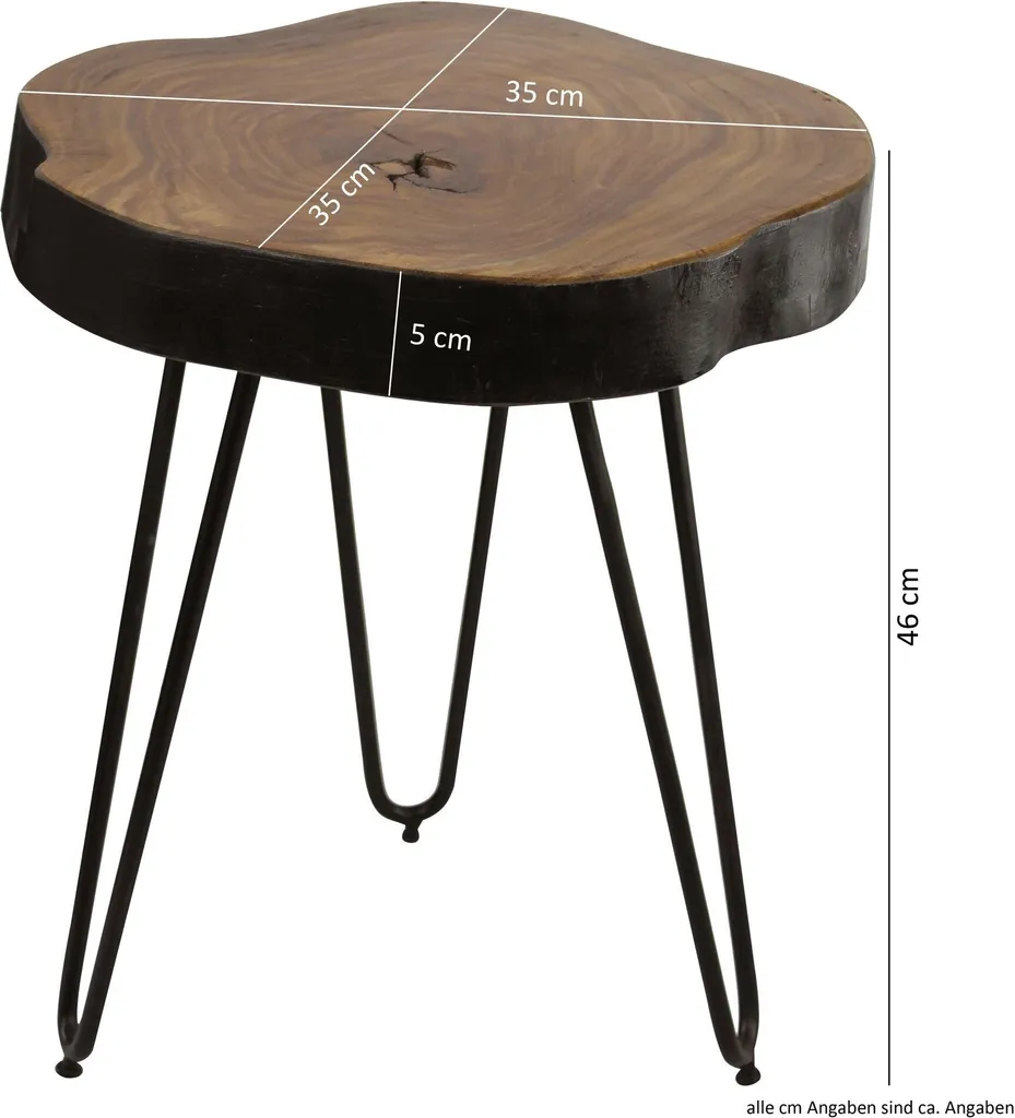 Wohnling Tavolino WL1.548 Legno Sheesham 35x35 - Subito Pronto - 3