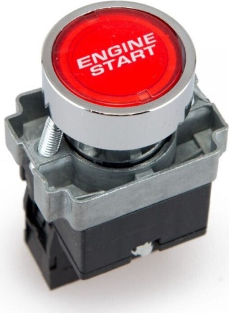 Beleuchteter Startknopf Motorstart Drucktaster ROT Engine-Starter 12V Motorsport