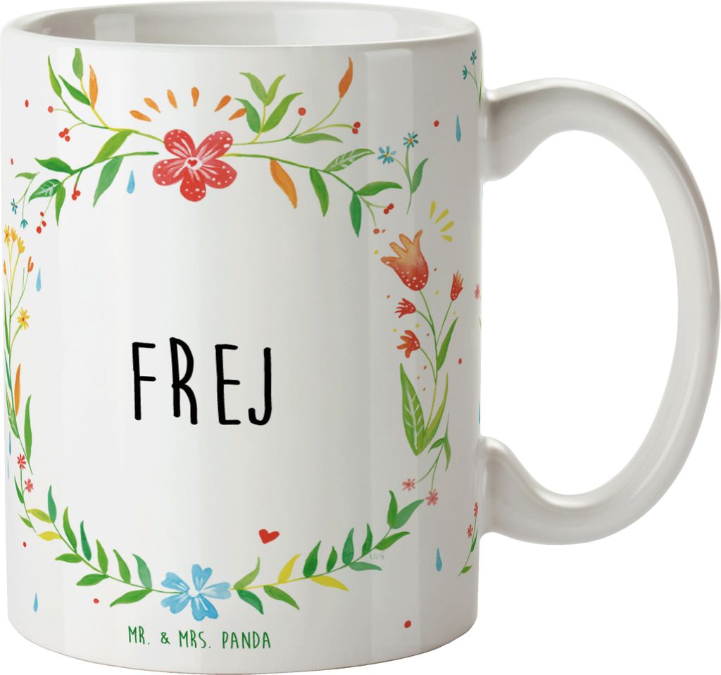 Mr. & Mrs. Panda cappuccinotasse Frej - Geschenk, Tasse, Becher, Geschenktasse, Keramiktasse, Kaffeetasse, mit Spruch