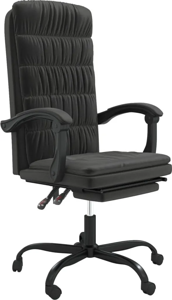 vidaXL Sedia Ufficio Velluto Nero: Comfort e Reclinazione per Smart Working