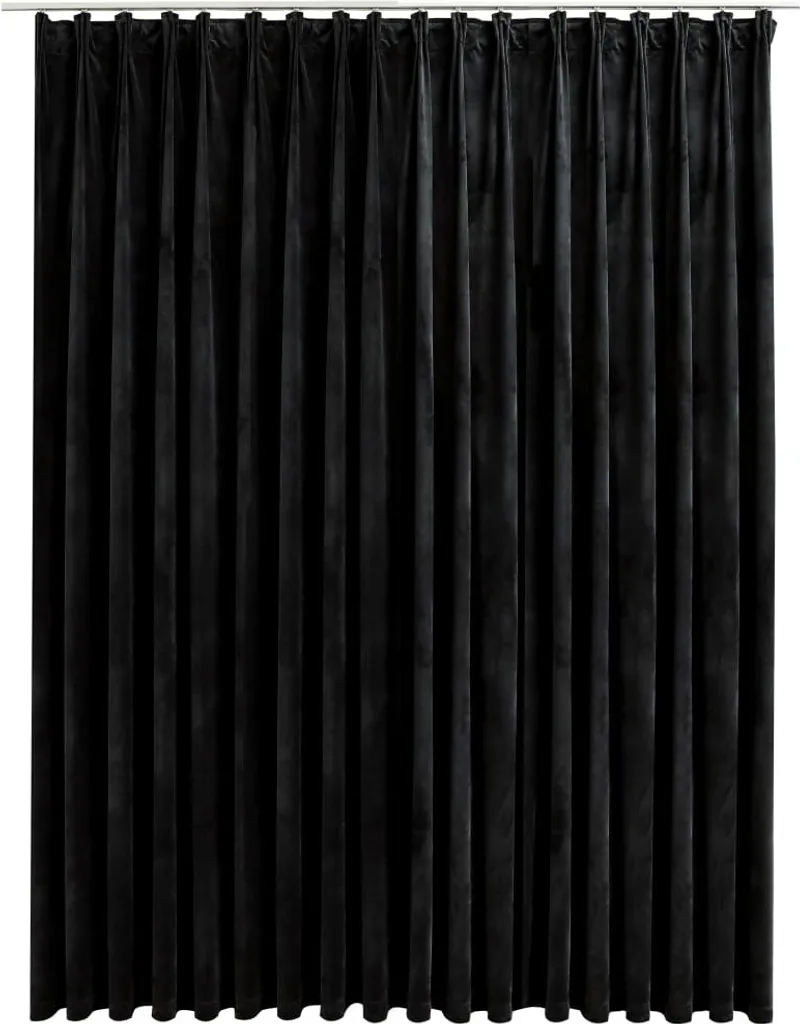 Tenda Velluto Nero vidaXL 290x245 cm | Oscurante con Ganci Metallo