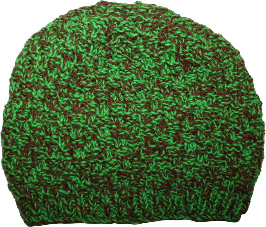 Wollmütze - grün-braun - warme Strickmütze Produktbild 