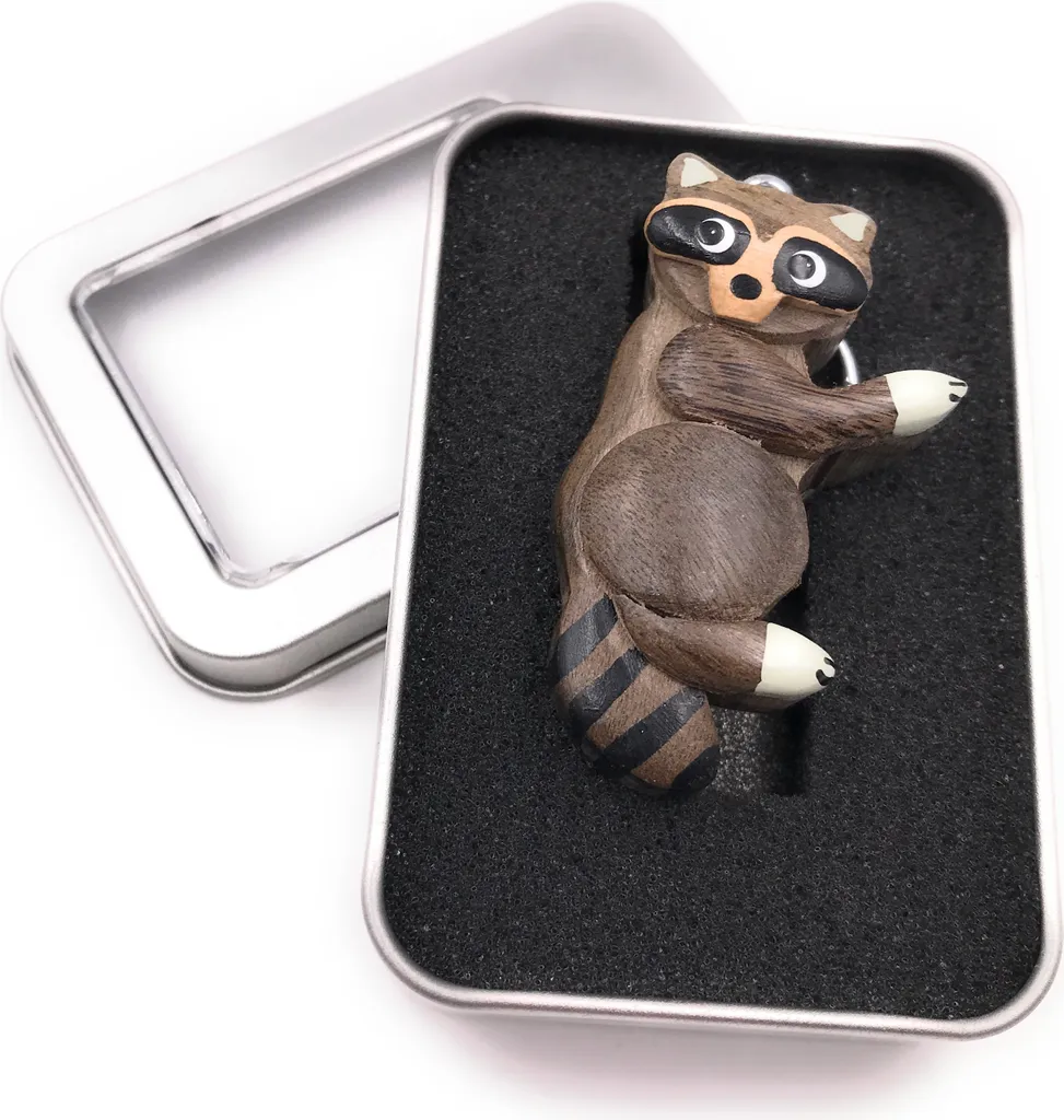 Offerta Portachiavi Legno Animali Bosco | Regalo Scatola Inclusa