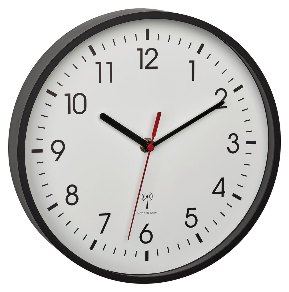 TFA-DOSTMANN TFA Funk Wanduhr Ø24,5 cm schw 410326 Zdjęcie produktu 