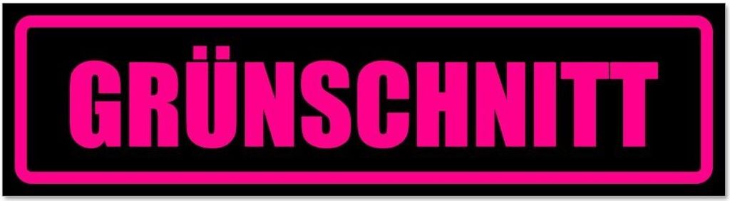 Kiwistar - Autoaufkleber - Pink - Schwarz - 20 x 5,3 cm - Grünschnitt - Hinweis Aufkleber Sticker für Auto, Kfz, Fahrrad, PKW, LKW