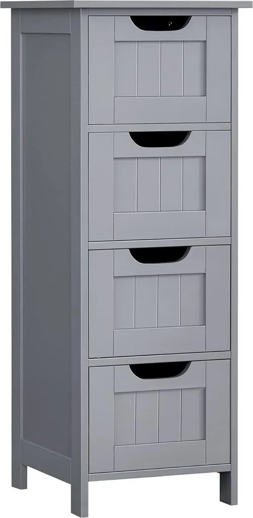 VASAGLE Mobile Bagno MDF 30x30x82cm | Struttura Rinforzata 4 Cassetti