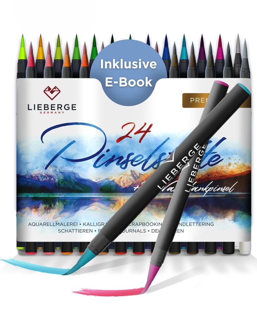 LIEBERGE Pinselstifte Premium-Set - 24 Brushpens + 2 Produktbild 