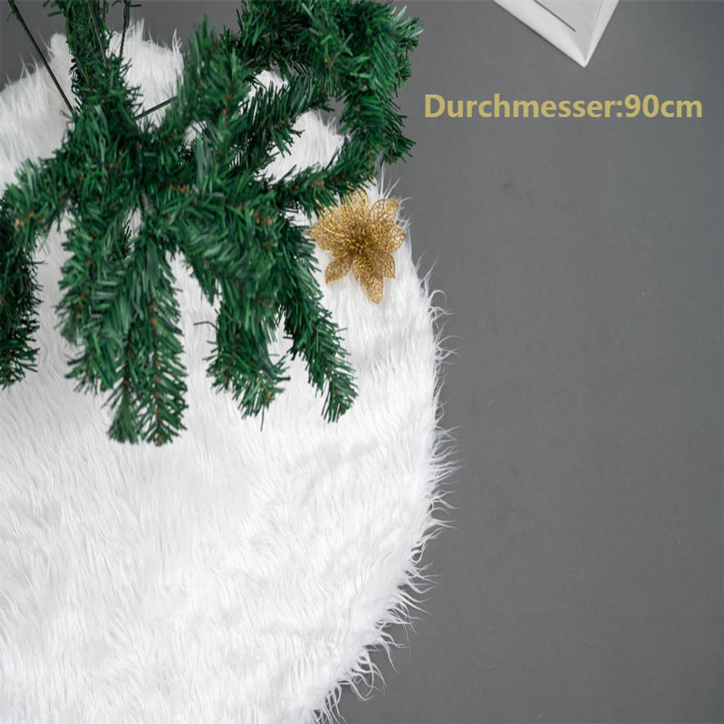 Neu Weihnachtsbaum Plüschbaum Rock Weihnachtsbaum Rock Weihnachtsbaum Dekoration, 90 cm, Weiß, polyester