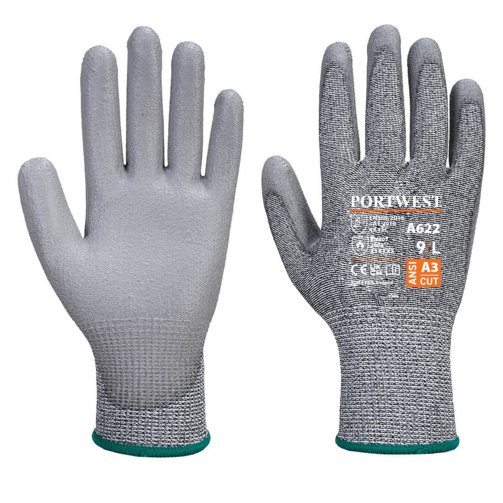 Portwest A622 PolyurethanSchaum-Schnittschutz-Handschuh Grey Gr. XXXL