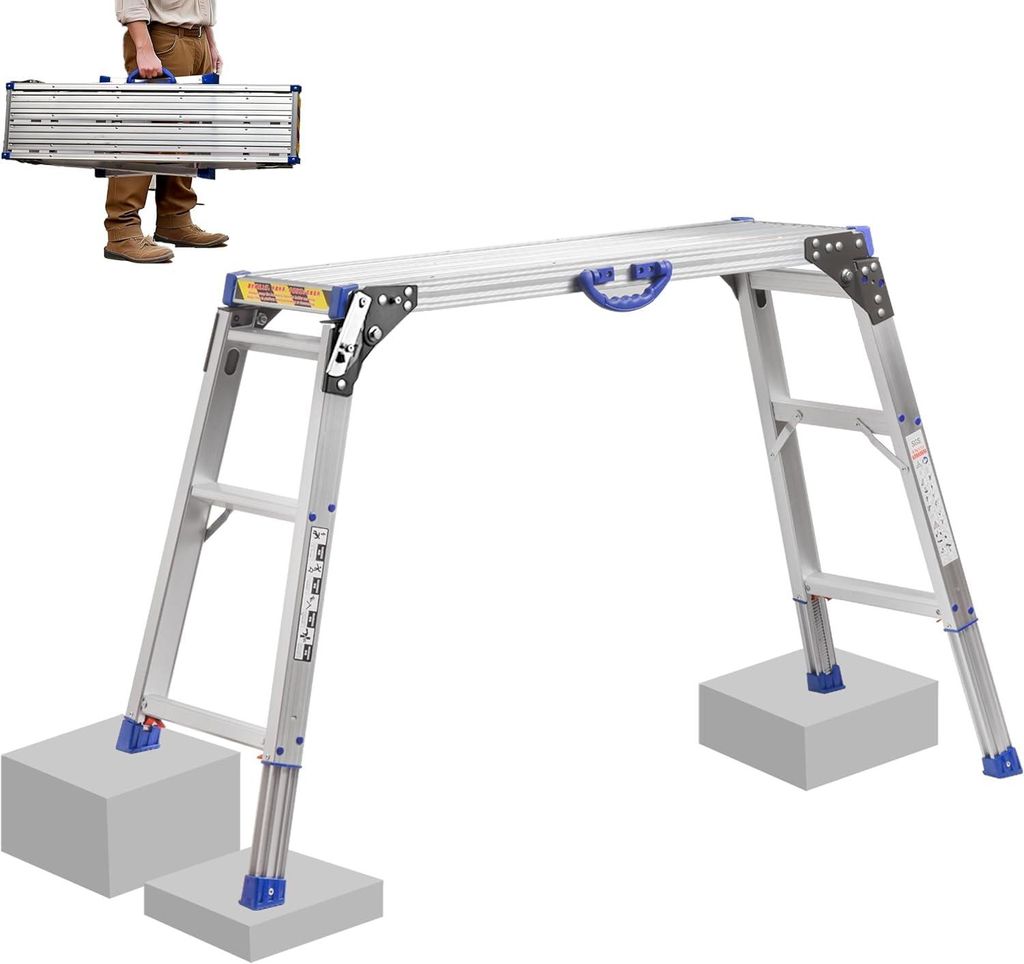Werkplattform 100x30 cm, 2-stufig, klappbar, höhenverstellbar, 150 kg