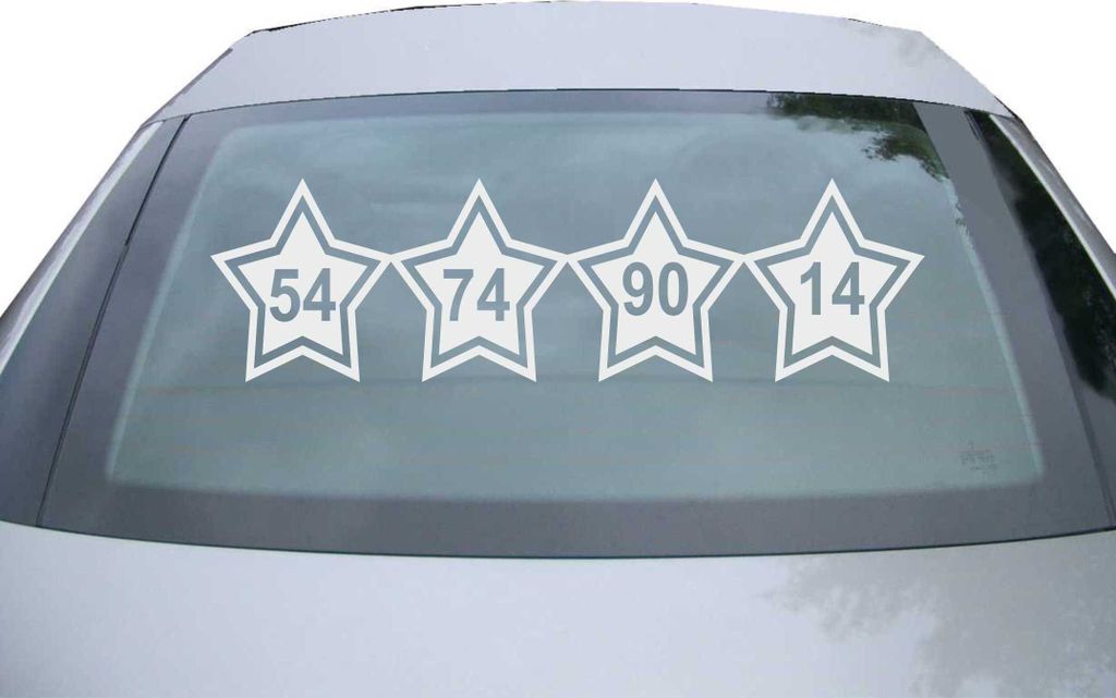 Indigos UG - Aufkleber Heckscheibe & Motorklappe DE7129 - silber - 600x171 mm - 54 74 90 14 Deutschland Sterne - Auto Scheiben Fenster Heckklappe T...